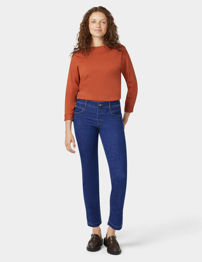 Crosshatch Denim Straight Leg Pant - Indigo | Hue