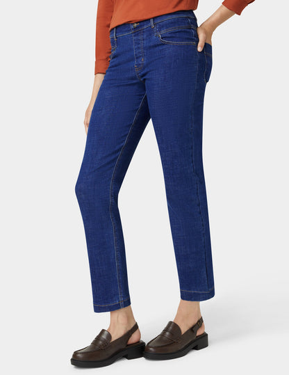 Crosshatch Denim Straight Leg Pant - Indigo | Hue
