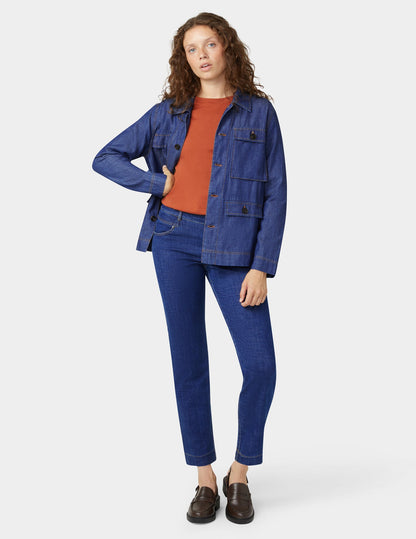 Crosshatch Denim Straight Leg Pant - Indigo | Hue