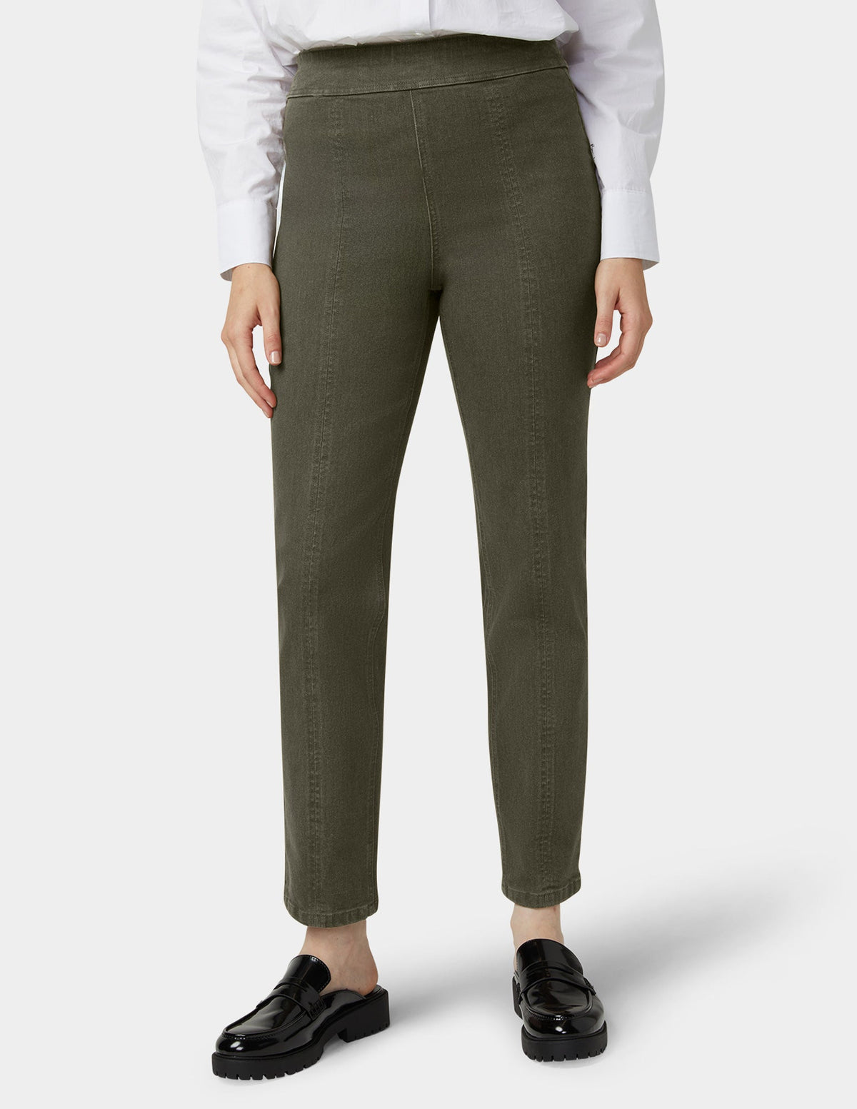 Denim Straight Leg Pant - Olive Night | Hue