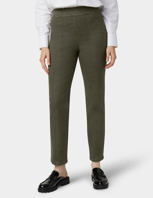 Denim Straight Leg Pant - Olive Night | Hue