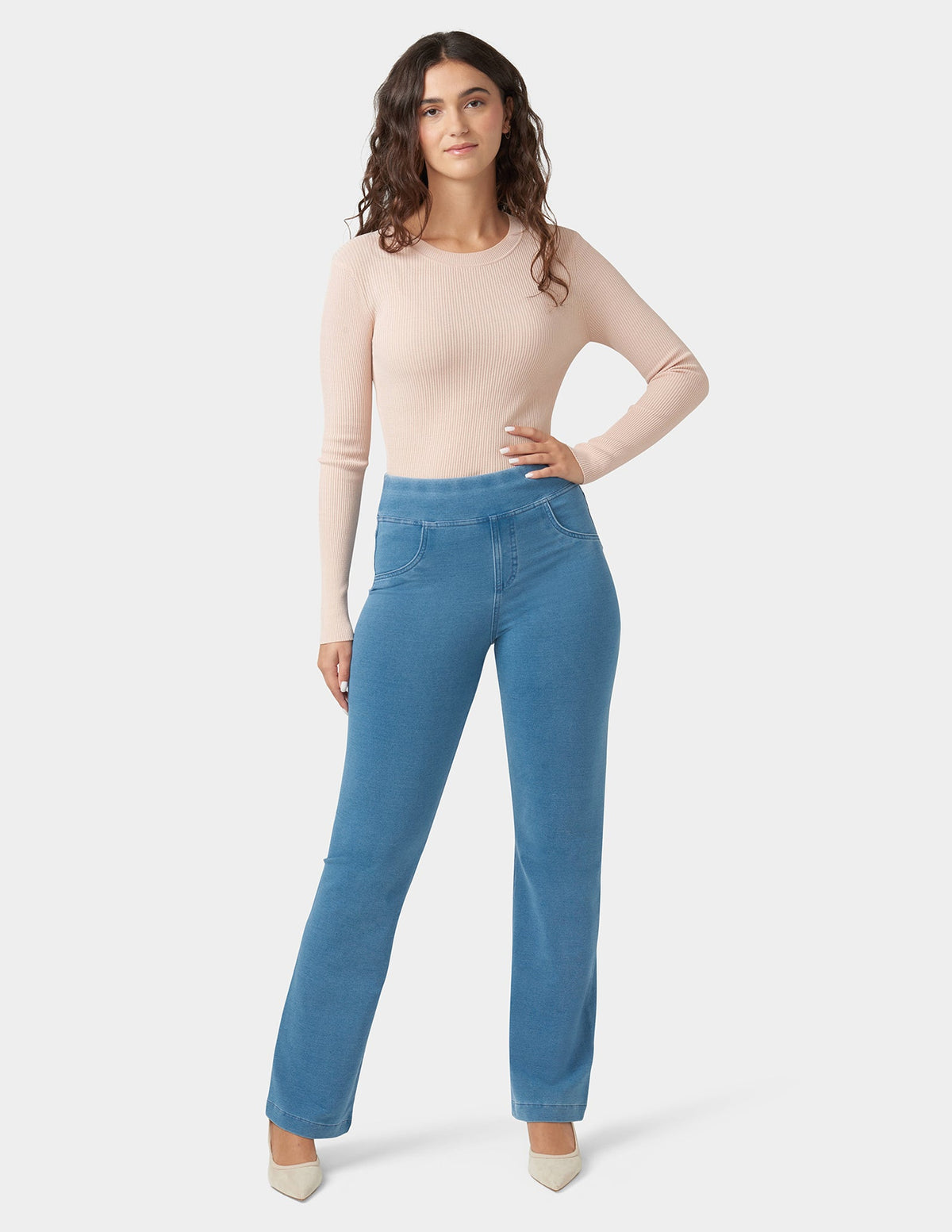 Game-Changing Hi-Rise Straight Leg Legging - Classic Light Wash | Hue