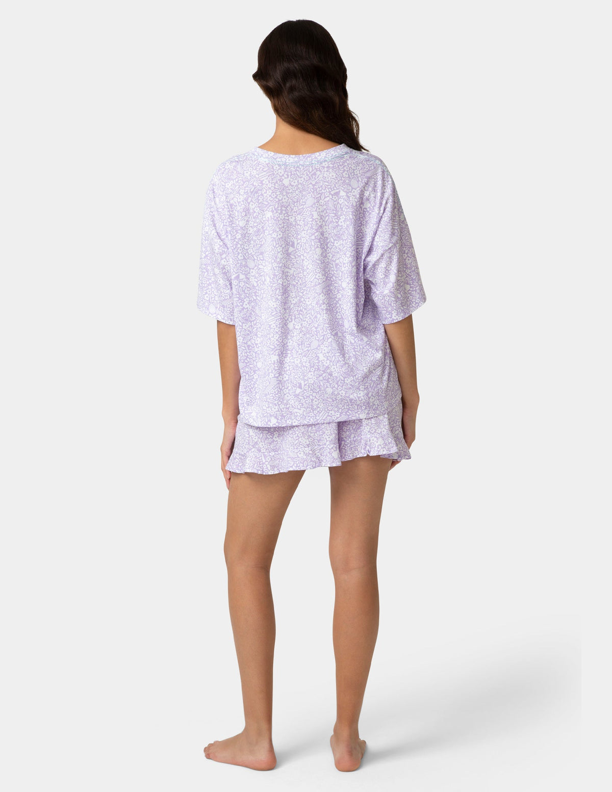 Oversized Tee PJ Set - Purple Rose | Hue
