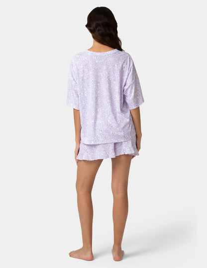 Oversized Tee PJ Set - Purple Rose | Hue
