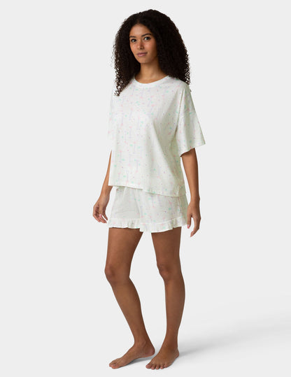 Oversized Tee PJ Set - Egret | Hue