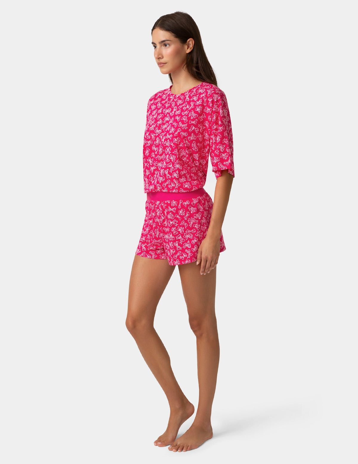 Put A Bow On It PJ Set - Bright Rose | Hue