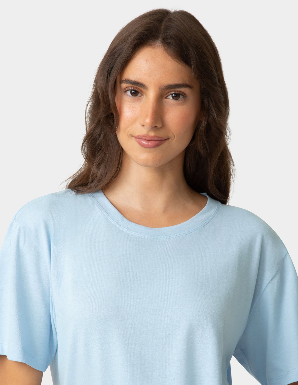 Short Sleeve Cotton Candied Boxy PJ Tee - Blue Frost | Hue