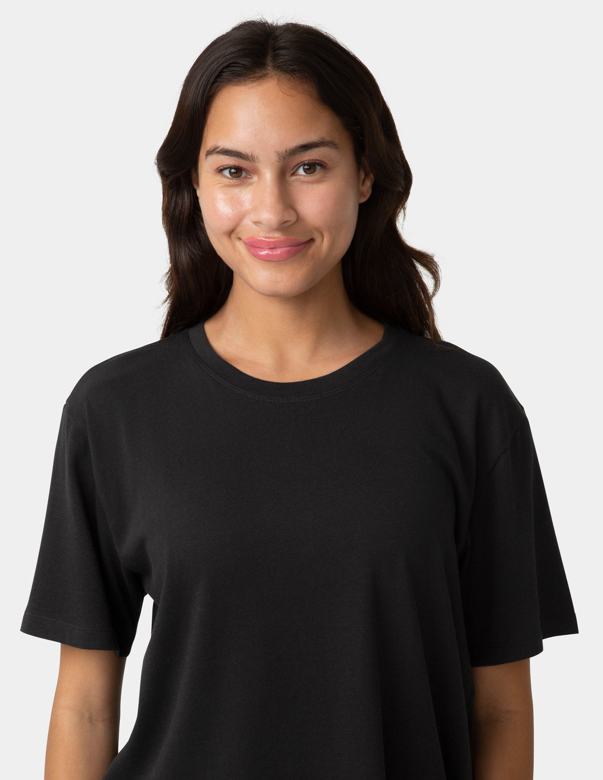 Short Sleeve Cotton Candied Boxy PJ Tee - Black | Hue