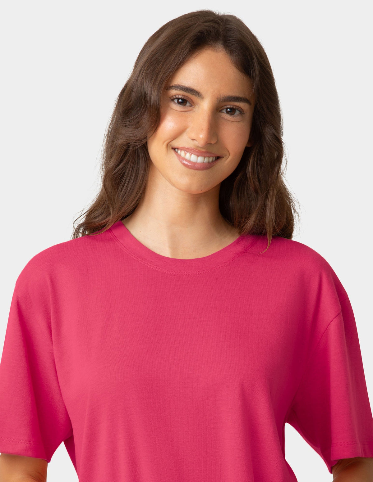 Short Sleeve Cotton Candied Boxy PJ Tee - Azalea | Hue