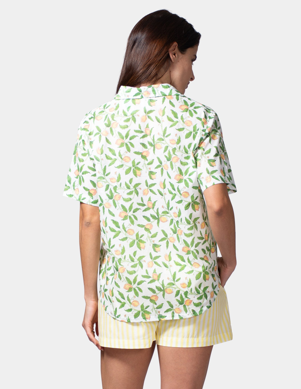 Short Sleeve Voile Camp PJ Top - Bright White | Hue