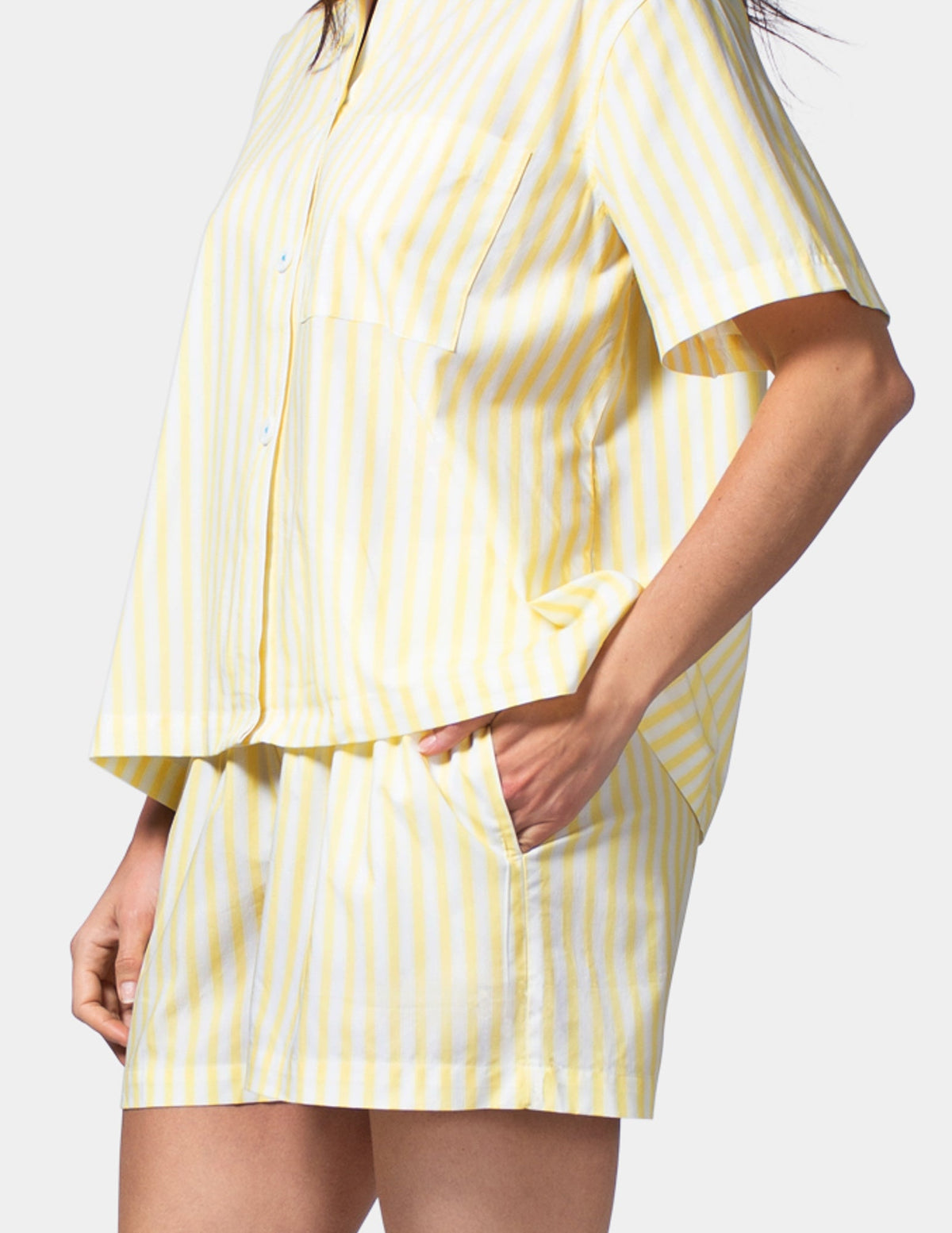 Short Sleeve Poplin Camp PJ Top - Sunshine | Hue