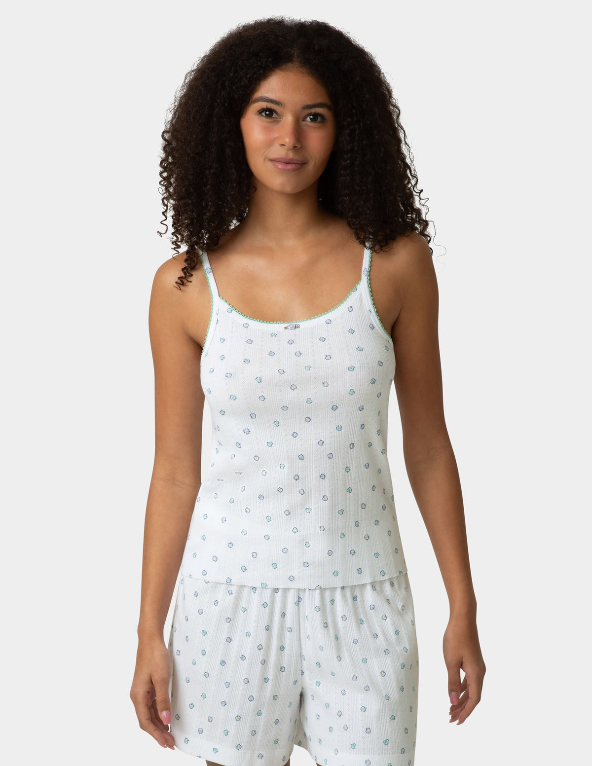Pointelle PJ Camisole - Bright White | Hue