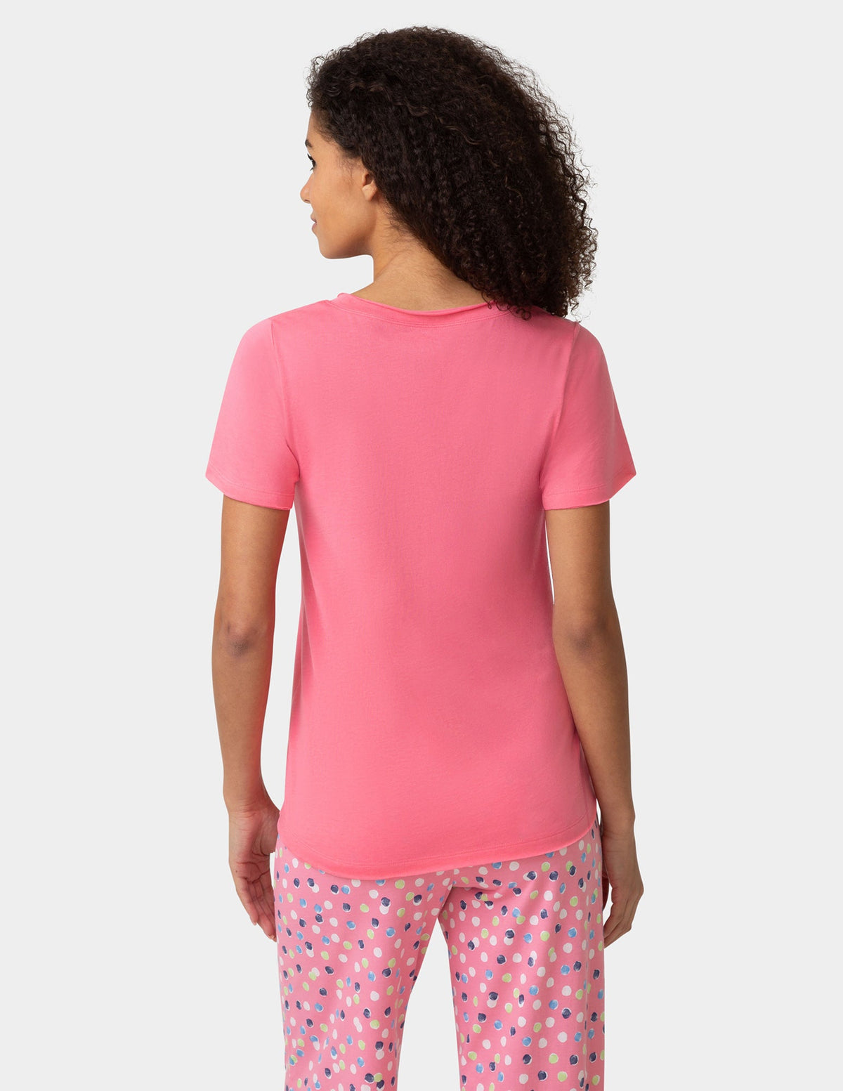 Short Sleeve Rosette PJ Tee - Camellia Rose | Hue