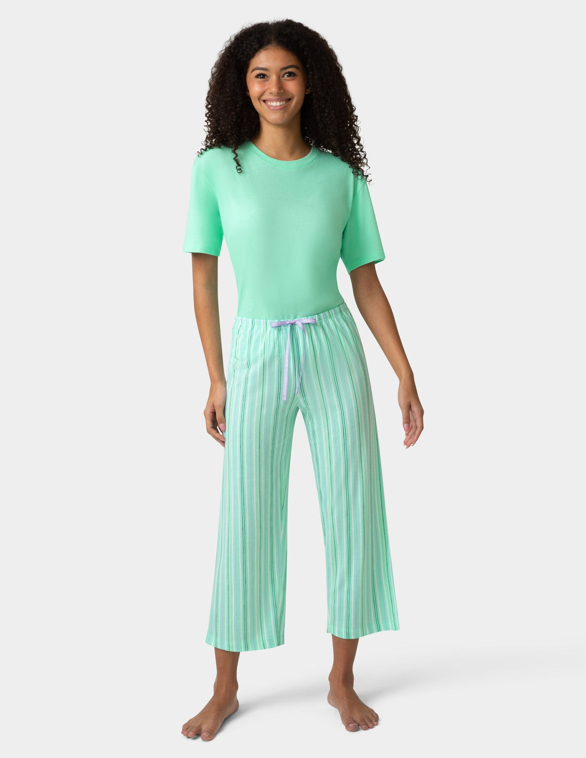 A Swing and a Stripe PJ Capri - Cabbage | Hue