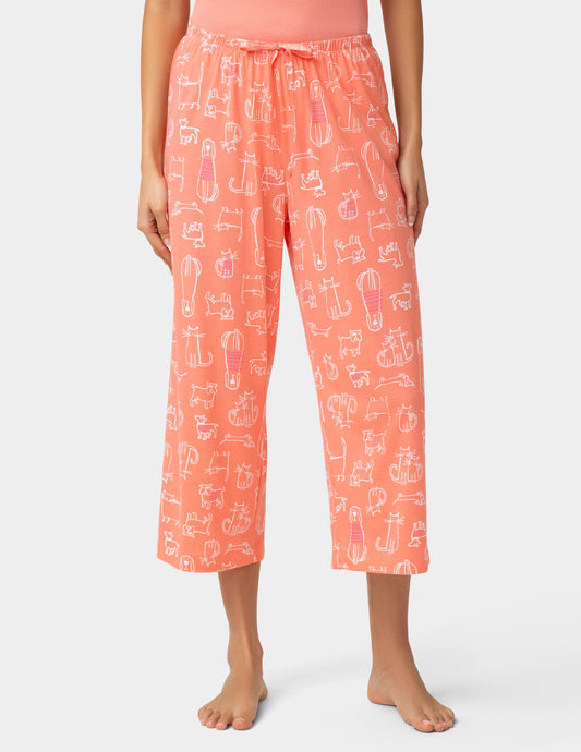 Cat Love Dog PJ Capri - Shell Pink | Hue