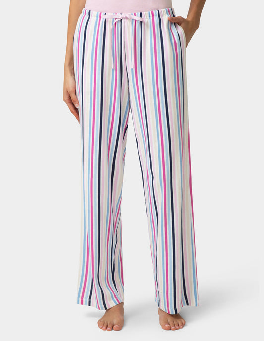 Cotton Candied Sweet Stripe PJ Pant - Bright White | Hue