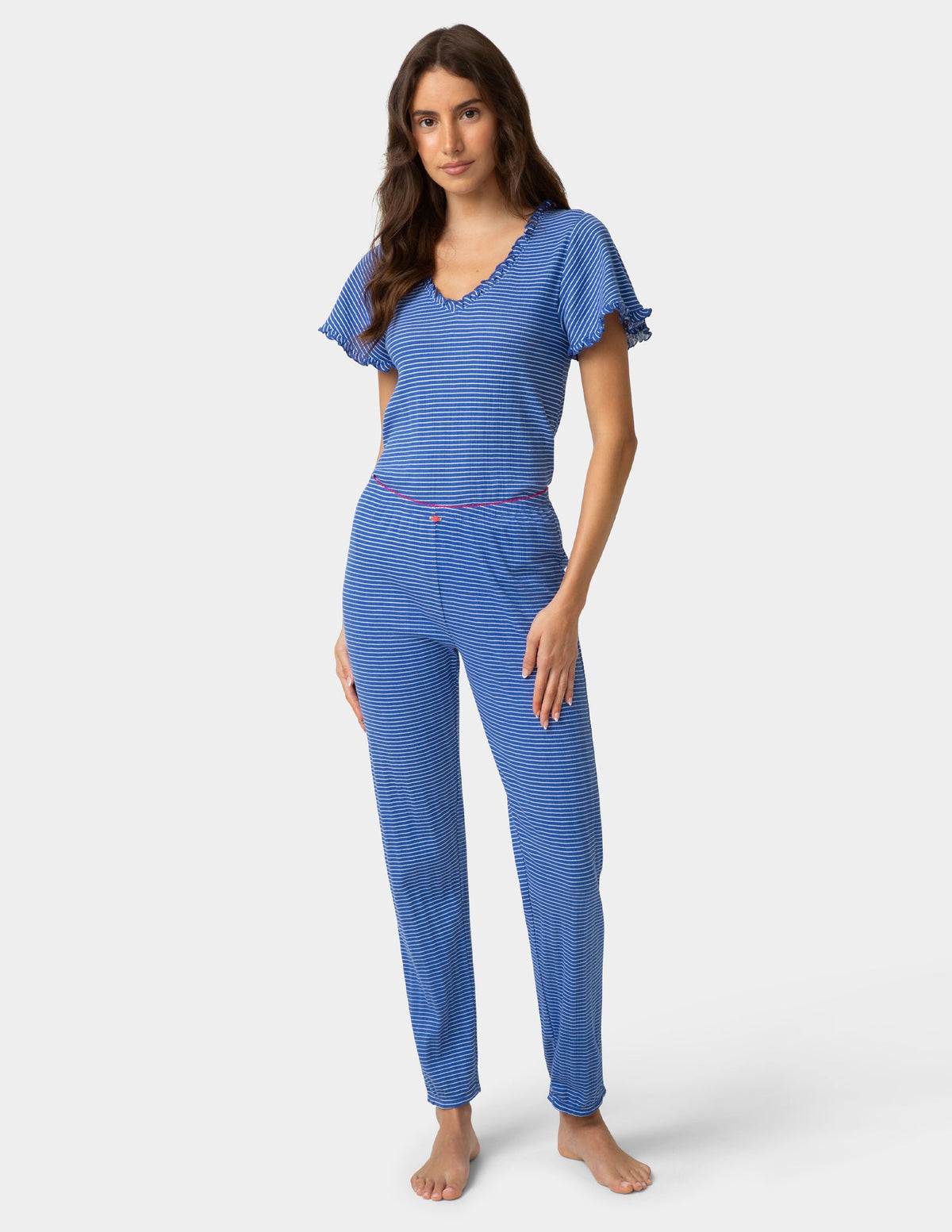 Pointelle PJ Jogger - Dazzling Blue | Hue