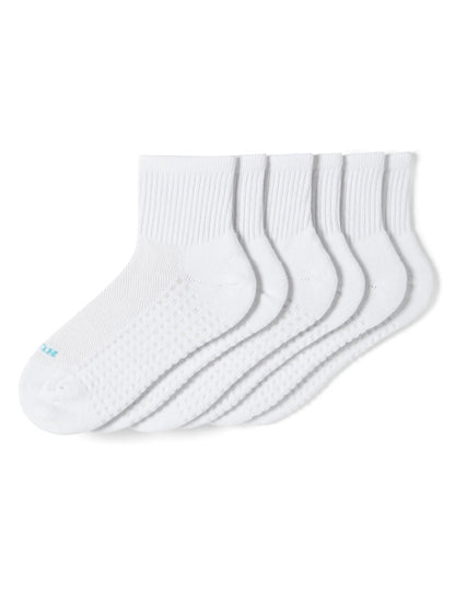 Air Cushion Mini Crew Top Sock 3 Pair Pack - White | Hue