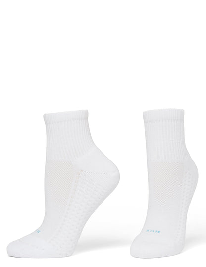 Air Cushion Mini Crew Top Sock 3 Pair Pack - White | Hue
