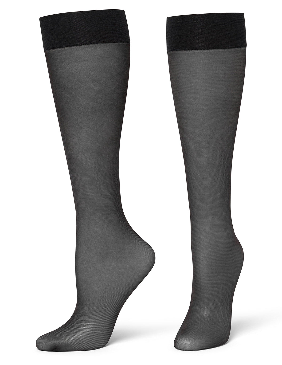 Sheer Knee High Socks 2 Pair Pack - Black | Hue