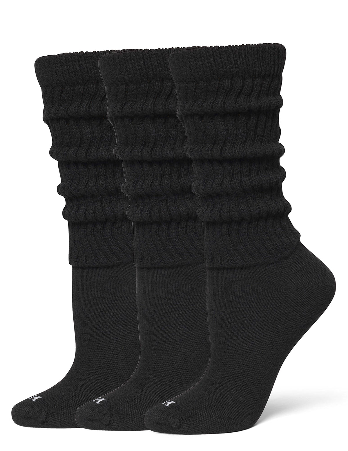 The Slouch Sock 3 Pair Pack - Black | Hue