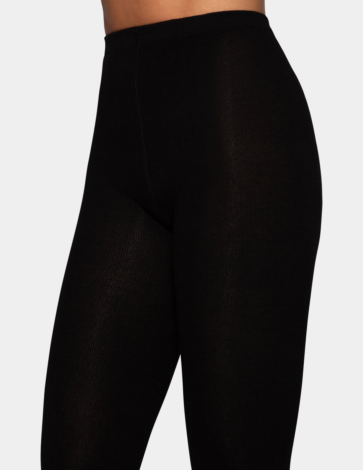 Flat Knit Sweater Tight - Black | Hue