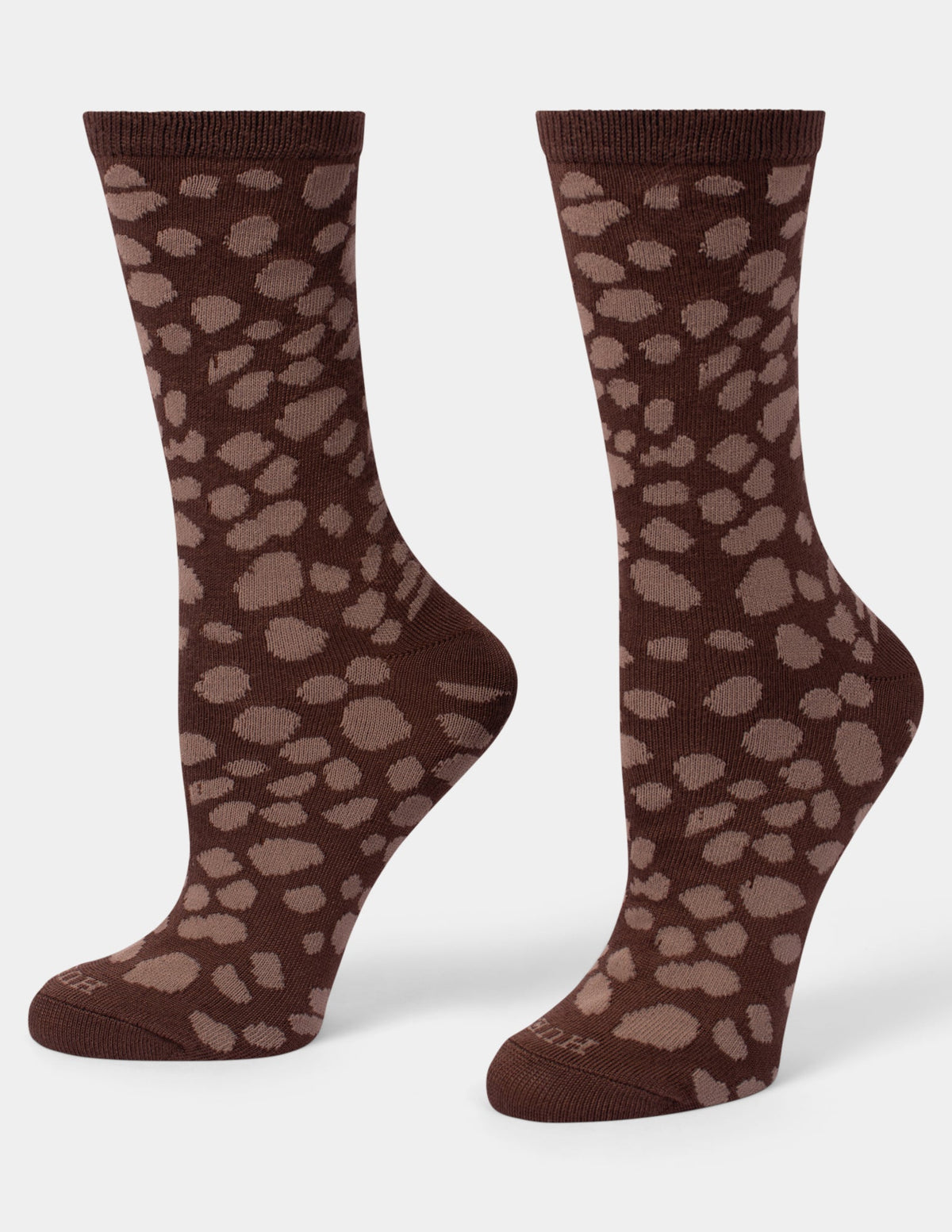 Super Soft Crew Sock 3 Pair Pack - Brown Leopard | Hue