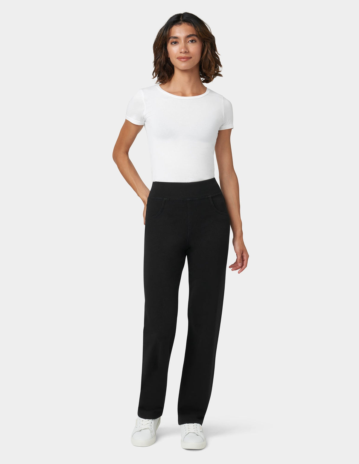 Game-Changing Hi-Rise Straight Leg Legging - Black Wash | Hue