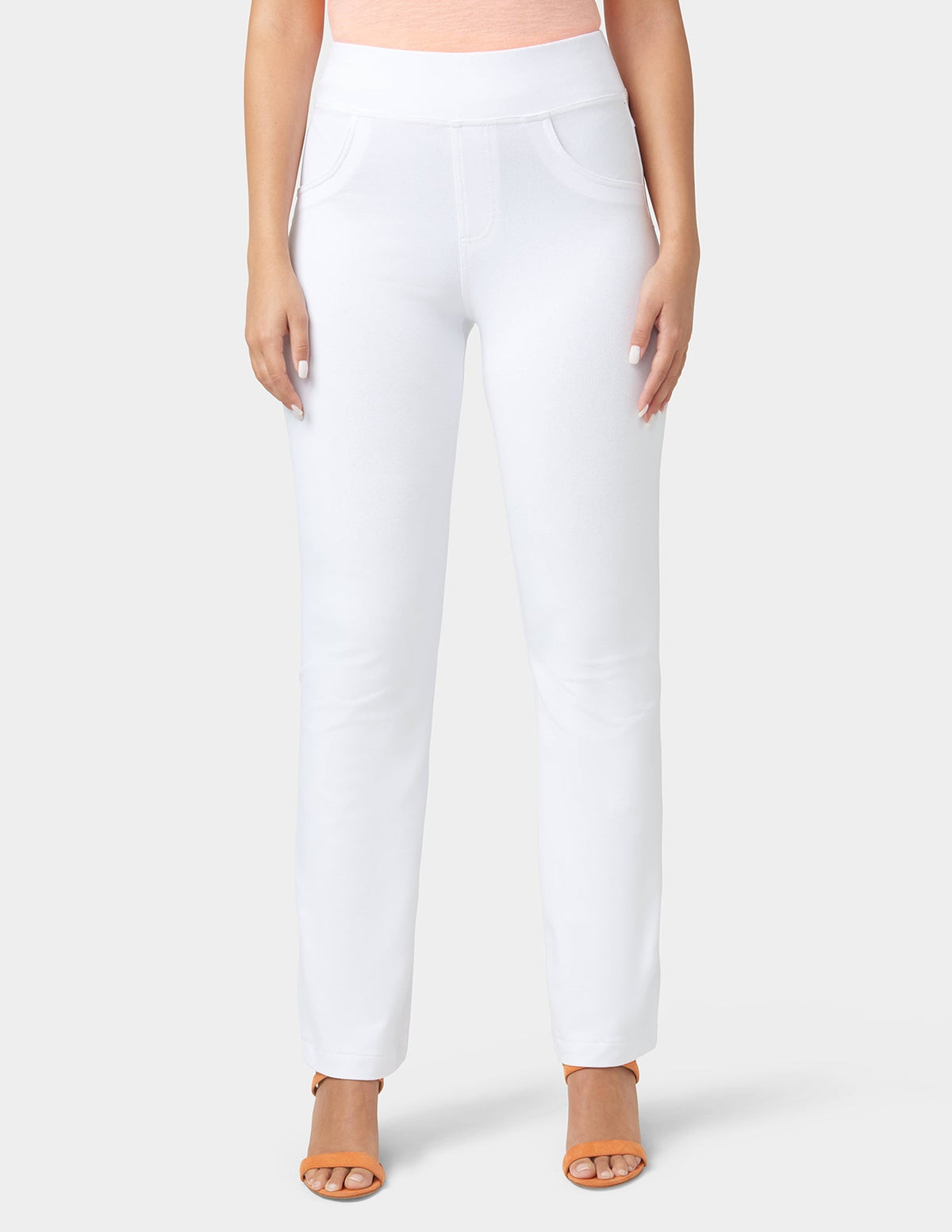 Game-Changing Hi-Rise Straight Leg Legging - White | Hue