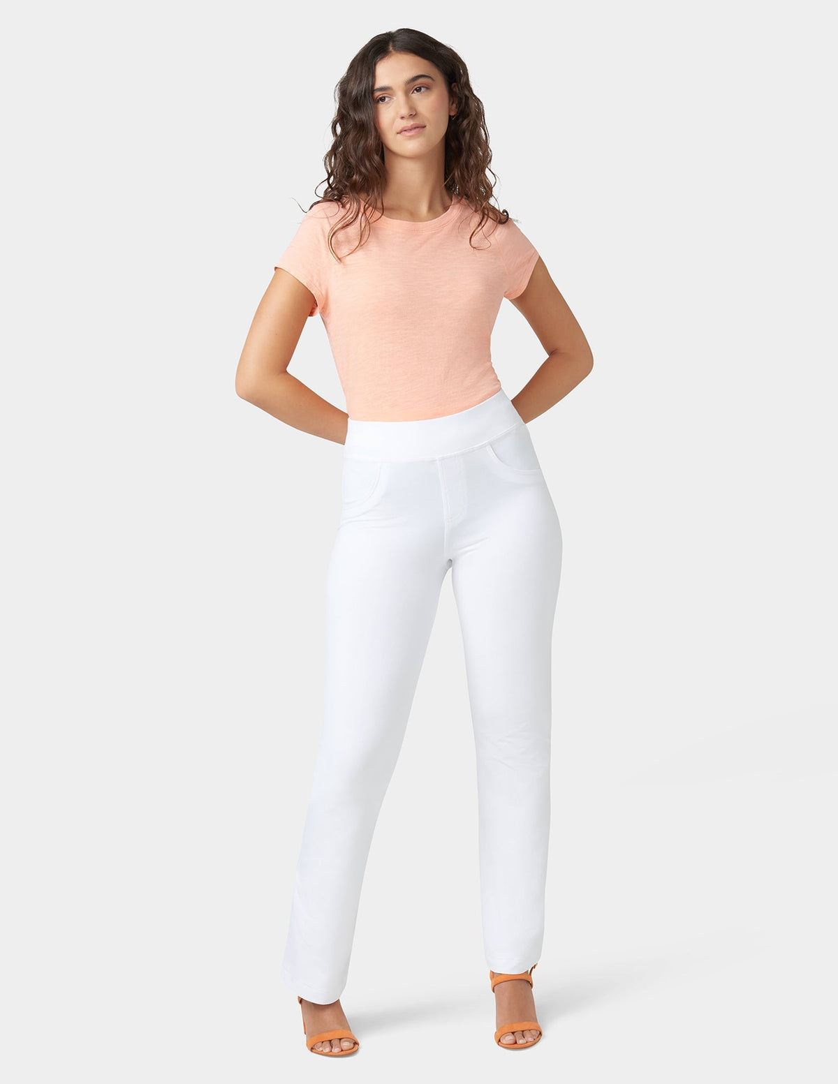Game-Changing Hi-Rise Straight Leg Legging - White | Hue