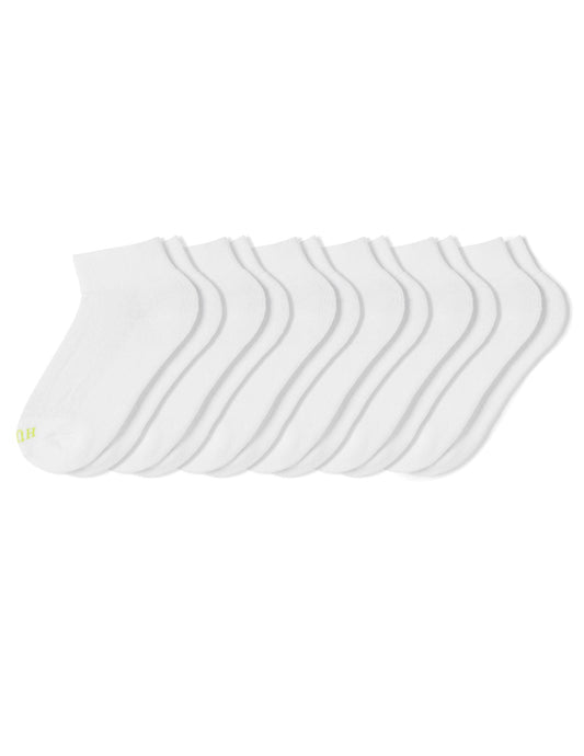 Quarter Top with Cushion Sport Socks 6 Pair Pack - White | Hue