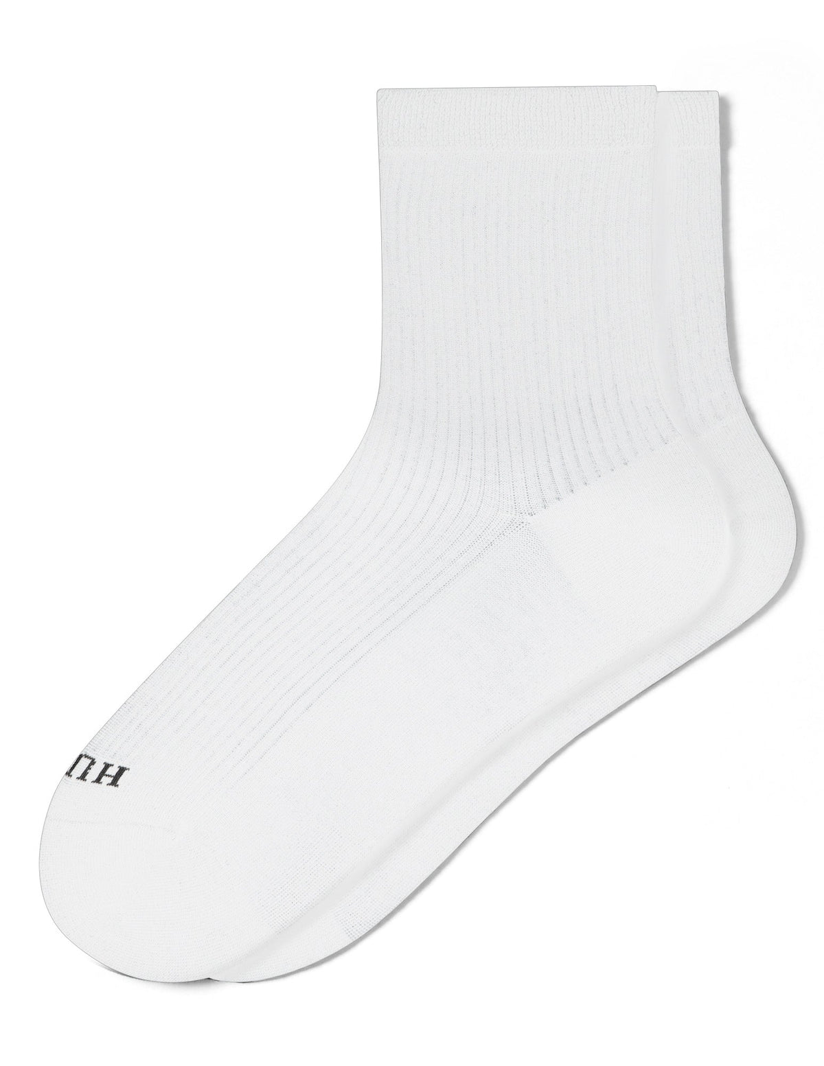 Silk Blend Sheer Rib Anklet - White | Hue