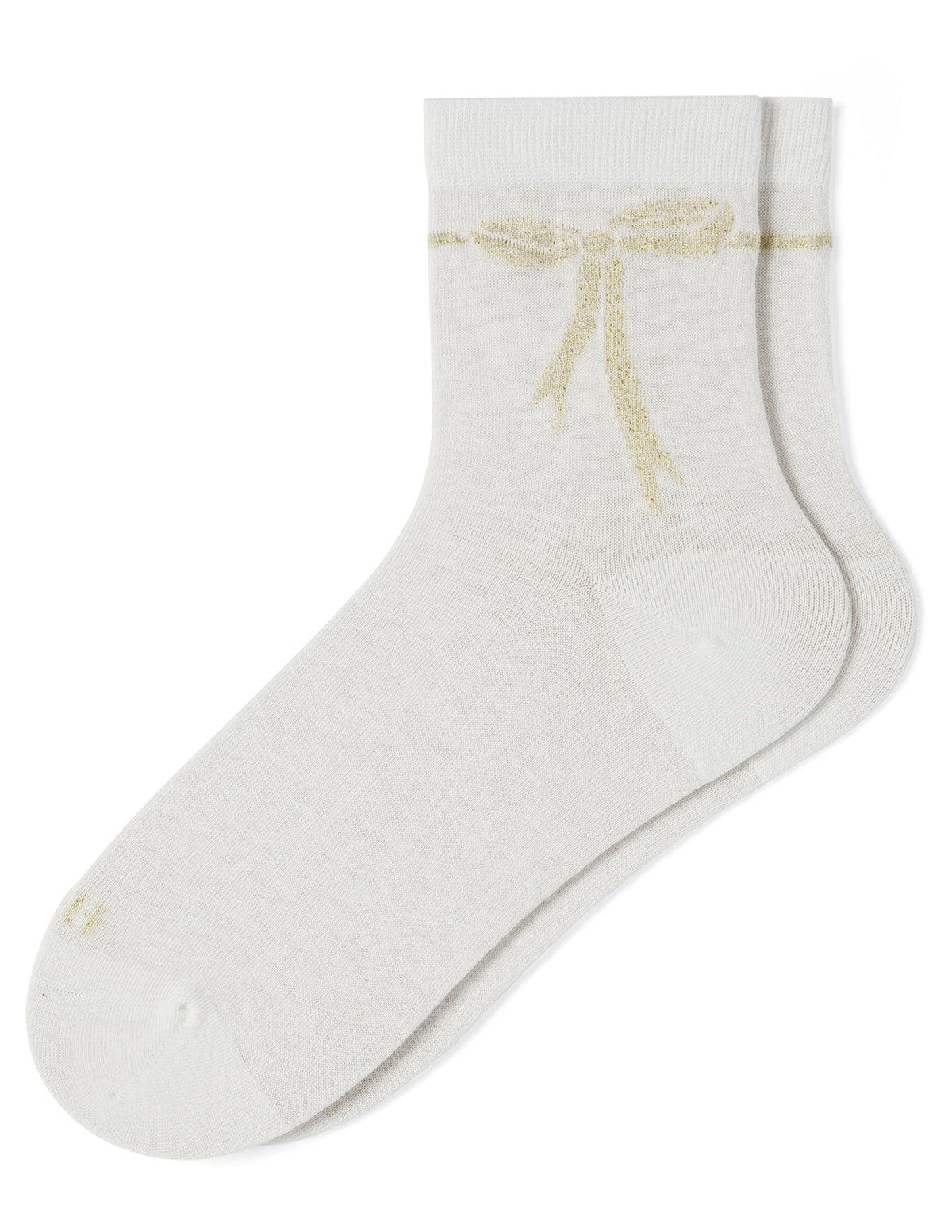Metallic Bow Sock - Ivory | Hue