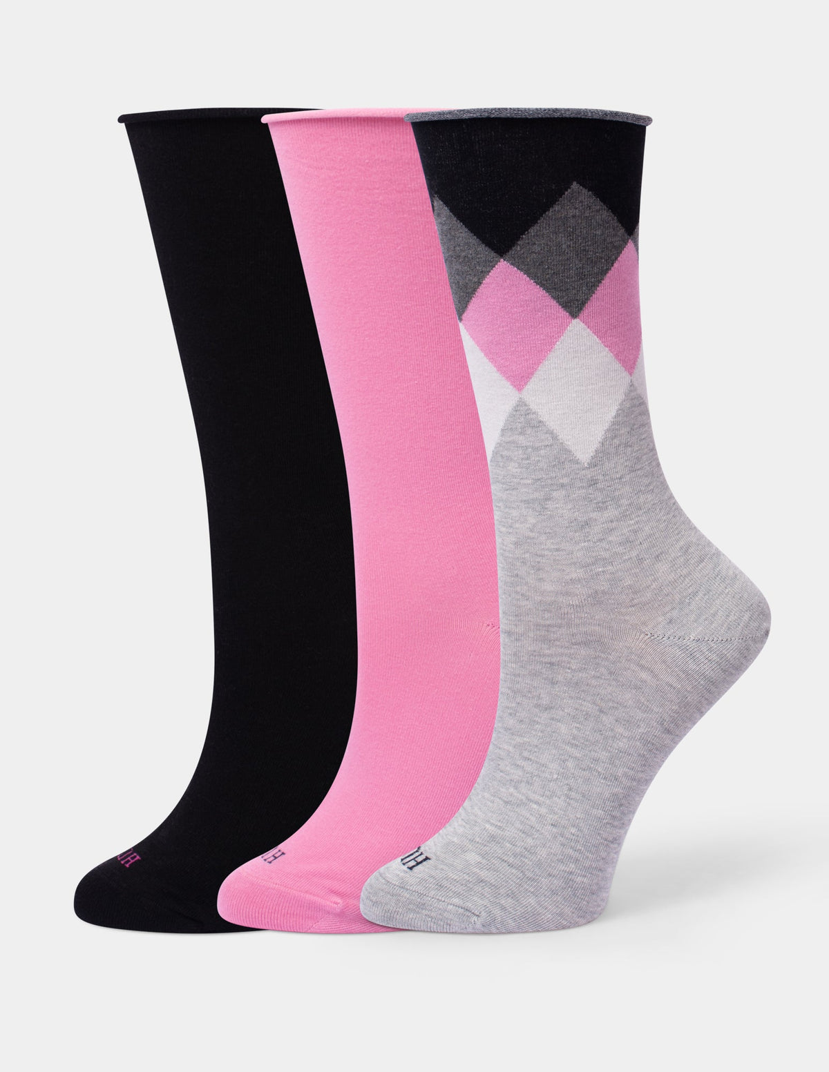 Jeans Socks Crew 3 Pair Pack - Ombre Argyle | Hue