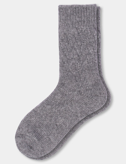 Textured Cable Sock - Grey Heather | Hue