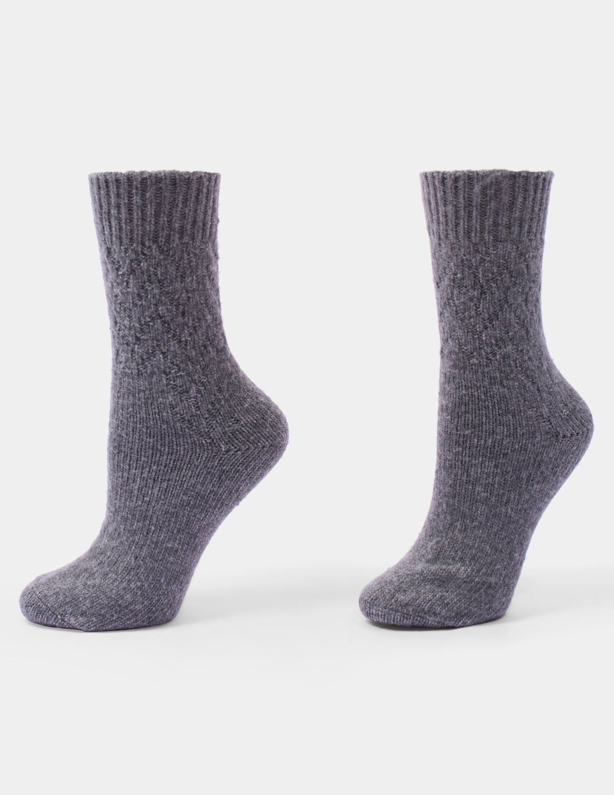 Textured Cable Sock - Grey Heather | Hue