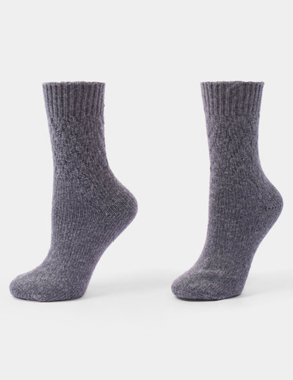 Textured Cable Sock - Grey Heather | Hue