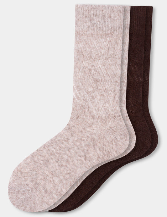 Pointelle Argyle Boot Sock 2 Pair Pack - Oatmeal | Hue