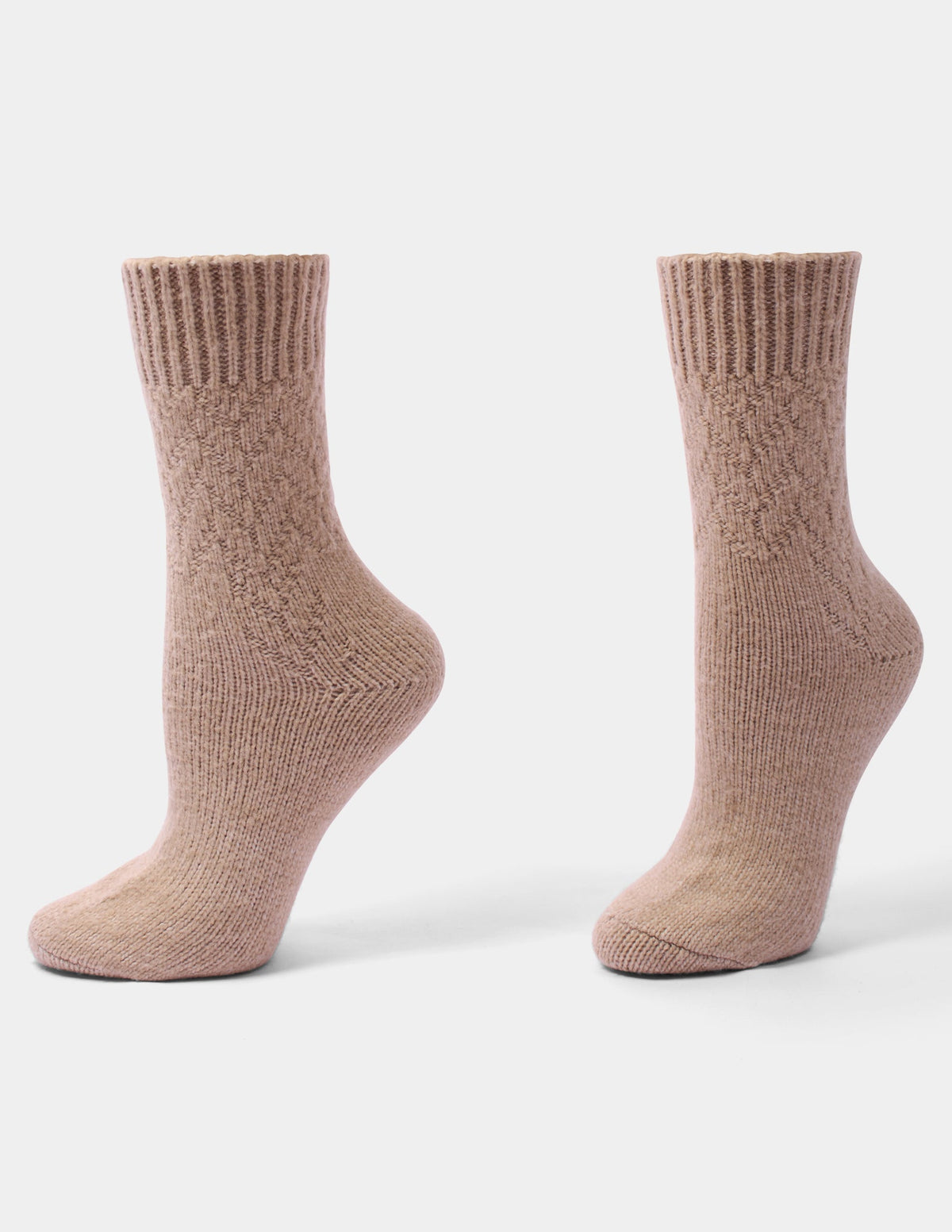 Textured Cable Sock - Taupe | Hue