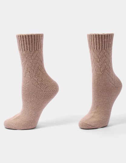 Textured Cable Sock - Taupe | Hue