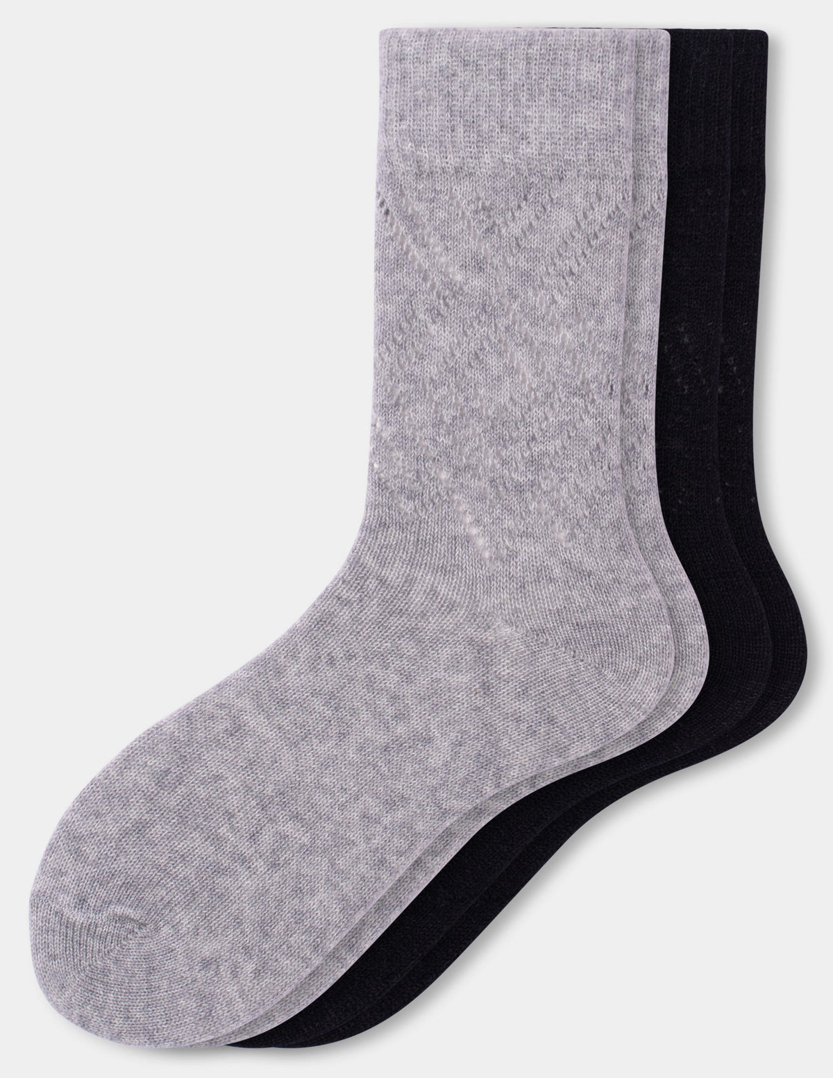 Pointelle Argyle Boot Sock 2 Pair Pack - Grey | Hue
