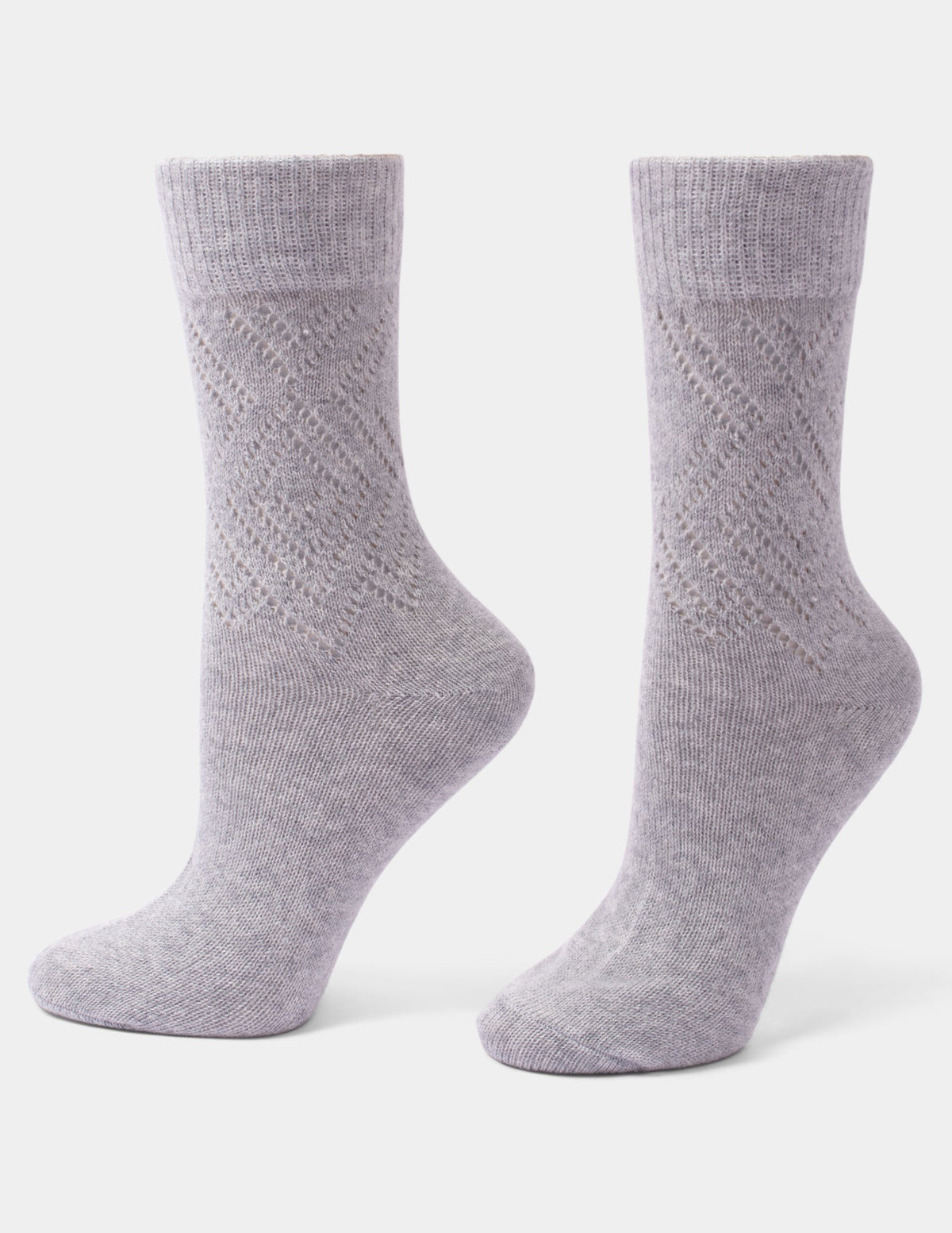 Pointelle Argyle Boot Sock 2 Pair Pack - Grey | Hue