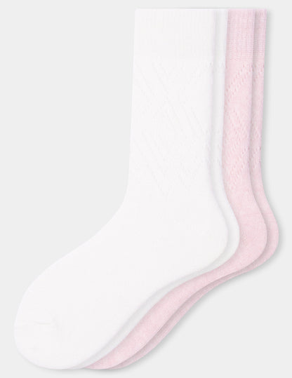 Pointelle Argyle Boot Sock 2 Pair Pack - Ivory | Hue