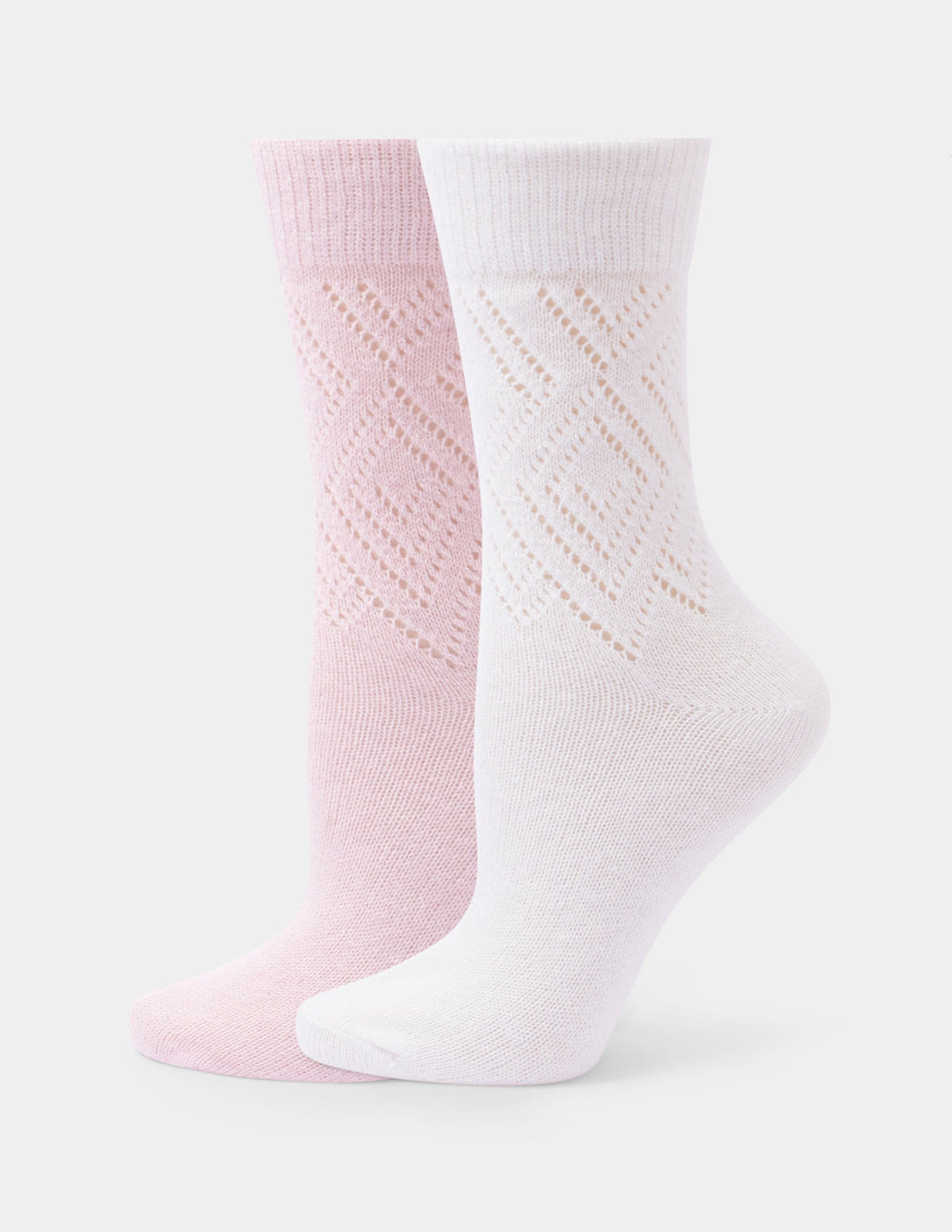 Pointelle Argyle Boot Sock 2 Pair Pack - Ivory | Hue
