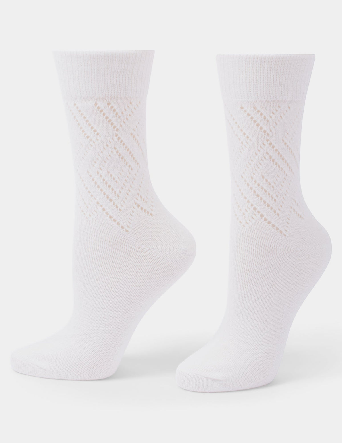 Pointelle Argyle Boot Sock 2 Pair Pack - Ivory | Hue