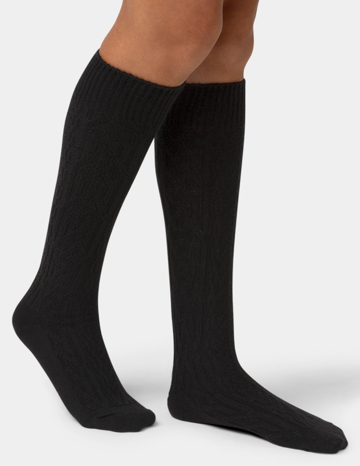 Cable Knee Sock - Black | Hue