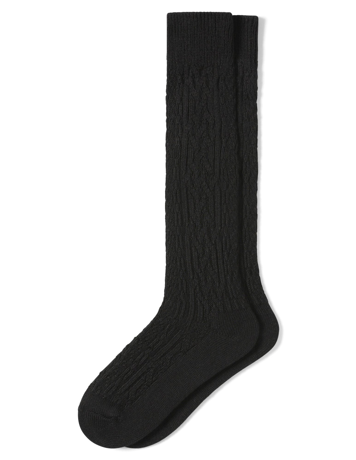 Cable Knee Sock - Black | Hue