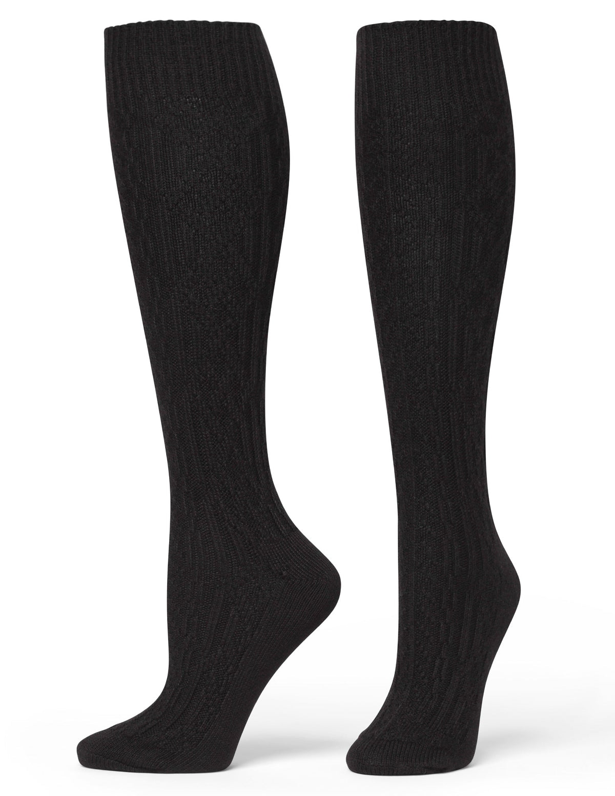 Cable Knee Sock - Black | Hue