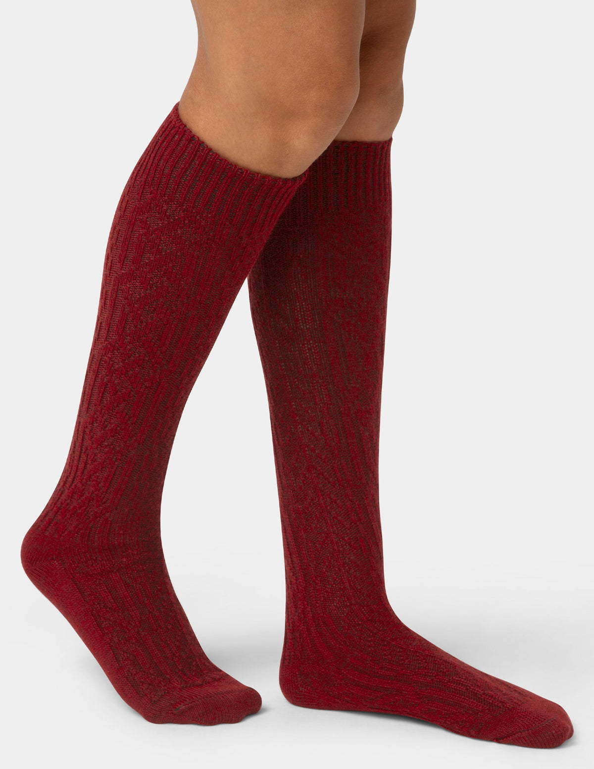 Cable Knee Sock - Rio Red | Hue