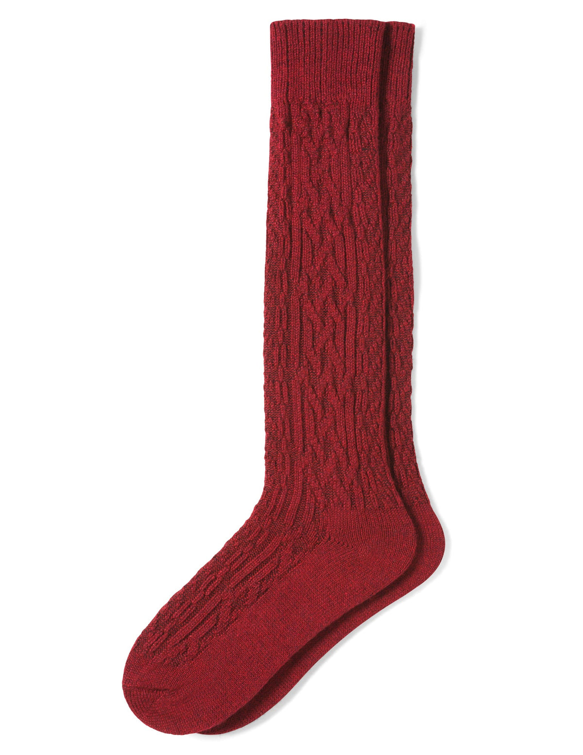 Cable Knee Sock - Rio Red | Hue